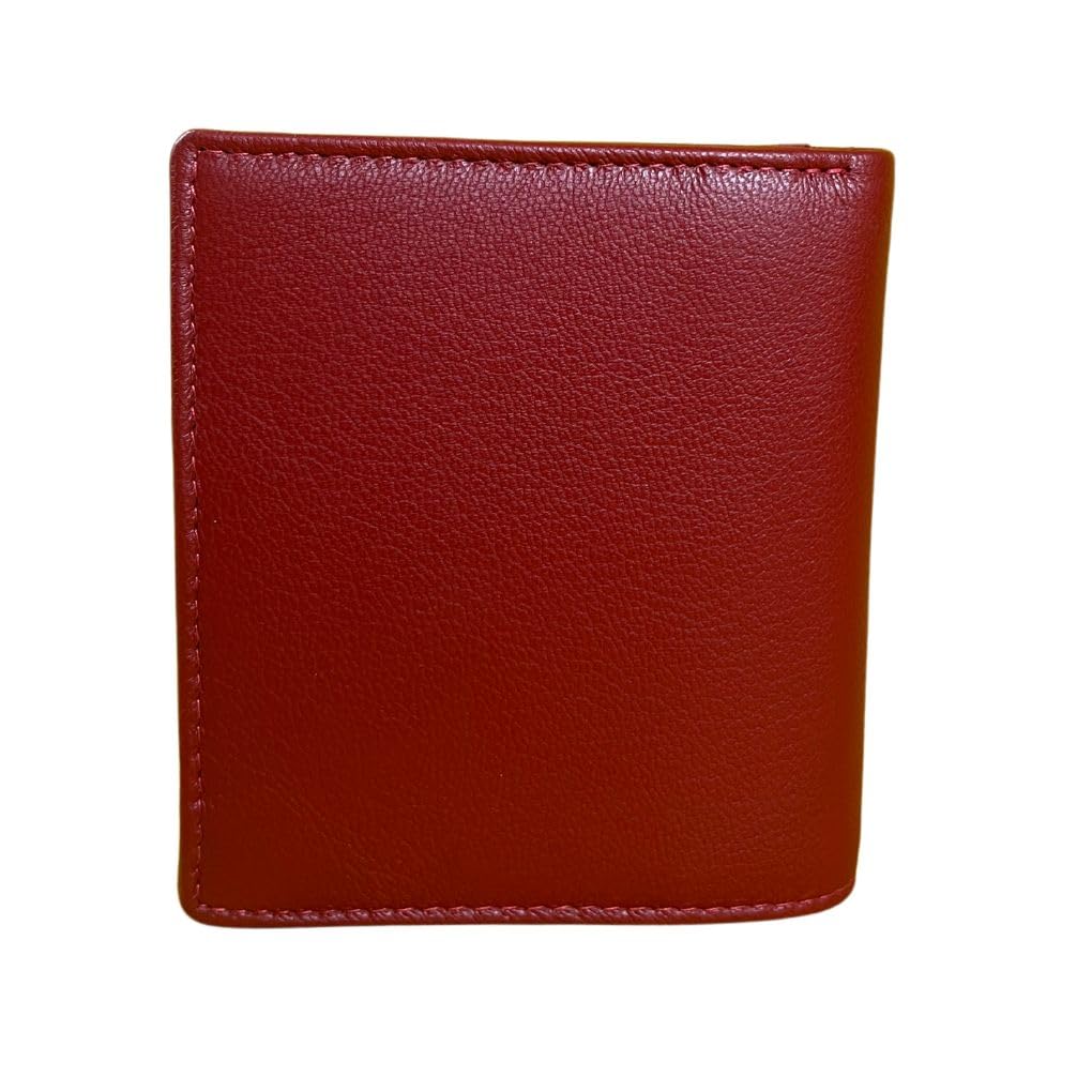 Madosh Genuine Leather Men's Wallet Red Bifold Purse | RFID Protected | Cards Holder Coin Pocket